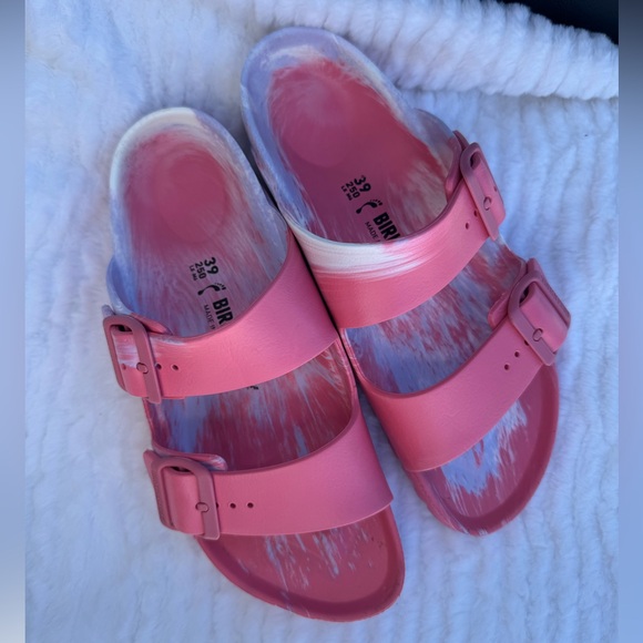 Birkenstock Vibrant Pink and Lavender Sandals - Picture 2 of 4